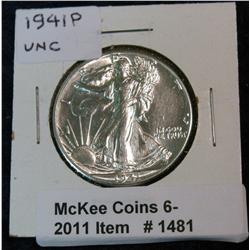 1481. 1941P Walking Liberty Half. Unc.