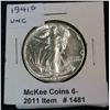 Image 1 : 1481. 1941P Walking Liberty Half. Unc.