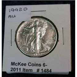 1484. 1942D Walking Liberty Half. AU.