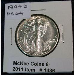 1486. 1944D Walking Liberty Half. BU.