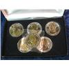 Image 1 : 1545. Set of 6 Gold Highlighted Presidential Coins.