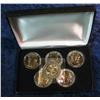 Image 2 : 1545. Set of 6 Gold Highlighted Presidential Coins.