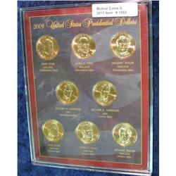 1553. 2009P & D Presidential Dollar Set. In Display Case.