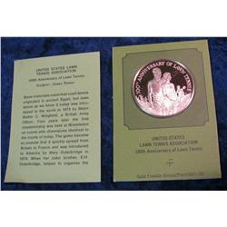 1559. 100th Anniversary of Lawn Tennis Bronze Medal.