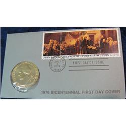 1563. 1976 Bicentennial First Day Cover & Medal.