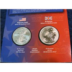 1568. 2005 AE Silver Dollar & 2002 GB 2-Pounds. BU