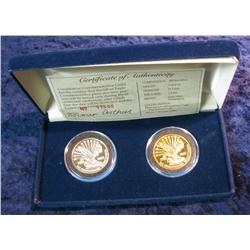 1569. 1787-1987 Constitution Bicentennial. Silver & Gold Plated Set.