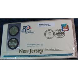 1573. 1999 New Jersey Quarters First Day Cover.