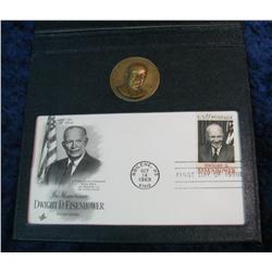 1576. 1969 Dwight Eisenhower Medal & First Day Cover.