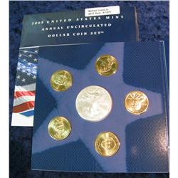 1577. 2008 Unc. Dollar Coin Set.  AE. Sacagawea & Presidents
