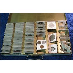 1584. Metal Stock Box containing (56) Canada Cents