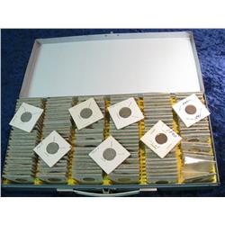 1585. Metal Stock Box containing (130) Buffalo Nickels &