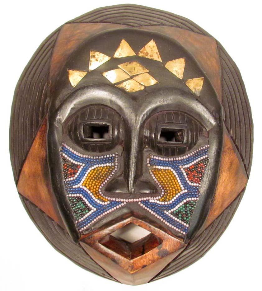 3656 HAND CARVED AFRICAN TRIBAL MASK 13" TALL