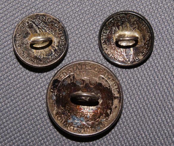 40 SILVER COIN BUTTONS