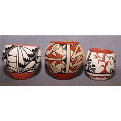 THREE JEMEZ POTTERY JARS