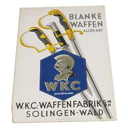 ORIGINAL WKC SOLINGEN FACTORY ADVERTISING SIGN