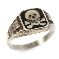 WWII GERMAN PANZER RING 835 SILVER
