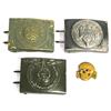 Image 1 : 3 WWII GERMAN BUCKLES AND TOTENKOPF SKULL