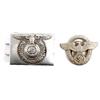 Image 1 : WWII GERMAN SS BELT BUCKLE & POLICE BADGE