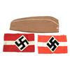 Image 1 : WWII GERMAN HITLER YOUTH HJ ARM BANDS & CLOTH CAP