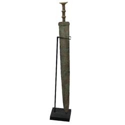 GREEK BRONZE SWORD WITH STAND & COPY OF COA