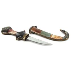 ORNATE JAMBIYA DAGGER SEMI PRECIOUS STONE