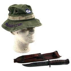 VIETNAM USAF PARA RESCUE NAMED DILLY HAT & KNIFE