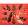 Image 1 : FRAME OF 14 PALEO & ARCHAIC FLORIDA ARROWHEADS