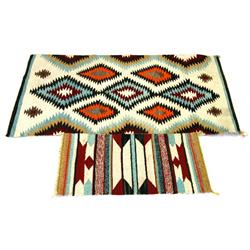 20TH C NAVAJO DIAMOND PATTERN SERAPE BLANKETS