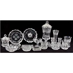 LARGE LOT OF CLEAR FOSTORIA COIN PATTERN GLASSWARE