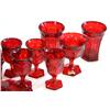 Image 2 : LARGE LOT OF RUBY FOSTORIA COIN PATTERN GLASSWARE
