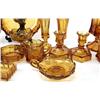 Image 2 : 15 PIECES AMBER FOSTORIA COIN PATTERN GLASSWARE
