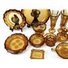 Image 3 : 15 PIECES AMBER FOSTORIA COIN PATTERN GLASSWARE