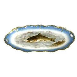 HAND PAINTED L.S. & S. FRENCH LIMOGES FISH PLATTER