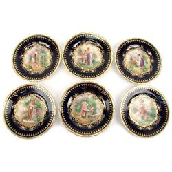 6 DRESDEN HAND PAINTED SIGNED CABINET PLATES