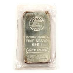 ENGELHARD 999 SILVER 10 OUNCE TROY BAR