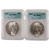 Image 1 : 1923 PEACE DOLLAR GEM LOT OF 2 CERTIFIED MS65