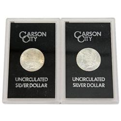 2 1884 CARSON CITY MORGAN SILVER GSA DOLLARS MS+