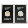 Image 1 : 2 1884 CARSON CITY MORGAN SILVER GSA DOLLARS MS+