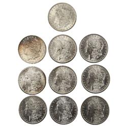 10 MINT STATE MORGAN SILVER DOLLARS MS63/64