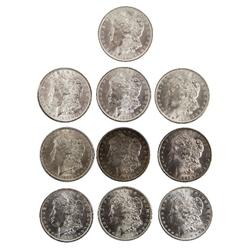 10 1885s BU MORGAN SILVER DOLLARS ALL MINT STATE