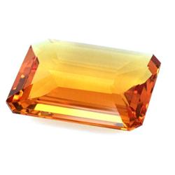 HUGE GOLDEN ORANGE 183.5 CT EMERALD CUT CITRINE