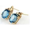 Image 2 : 2 PAIRS OF LADIES 14K GOLD & BLUE TOPAZ EARRINGS