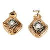 Image 2 : LADIES ANTIQUE 10K GOLD DIAMOND DROP EARRINGS