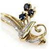 Image 2 : LADIES 18K TWO-TONE GOLD SAPPHIRE PIN