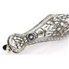 Image 2 : LADIES 14K WHITE GOLD DIAMOND & SAPPHIRE BAR PIN