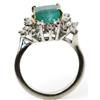 Image 2 : LADIES 14K WHITE GOLD EMERALD & DIAMOND RING