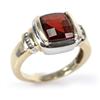 Image 1 : LADIES 14K GOLD FANCY CUT GARNET & DIAMOND RING