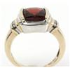 Image 2 : LADIES 14K GOLD FANCY CUT GARNET & DIAMOND RING