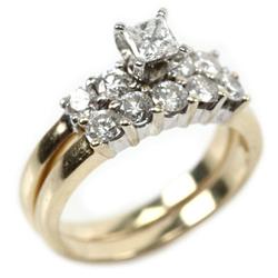 LADIES 14K YELLOW GOLD 1.37CTW DIAMOND WEDDING SET